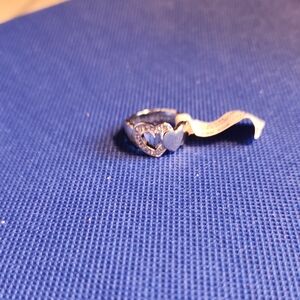 Elegant Silver Toned Heart Ring...size 6 1/2